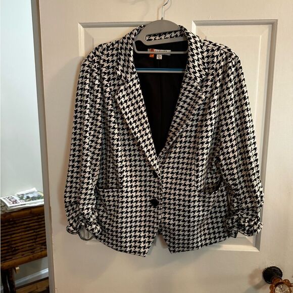 Versona Black and White Houndstooth Blazer size Large - Picture 1 of 13
